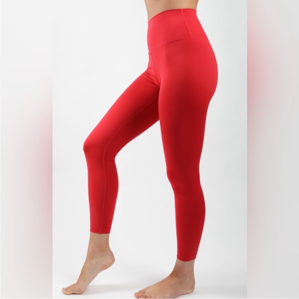 90 Degree by Reflex Cherry Red High waist spandex pants